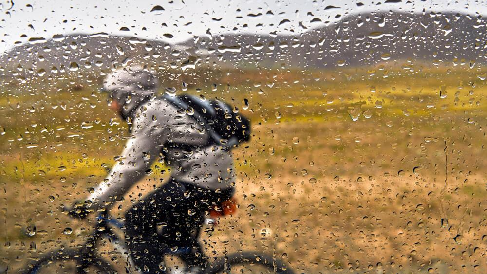 riding ebike in rain