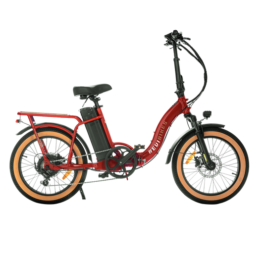 Revibikes 20" red ebike women's folding electric bike compact utility ebike foldable fat tire affordable ebikes ladies throttle electric bicycle commuter step through ebike 48V 750W 15ah folding electric bike for adults fold up ebike for short ladies under $1000 best pedal assist bike urban ebikes folding 20"ebike vtuvia sf20 foldable electric bike folding fat tire wiht removable battery 3000